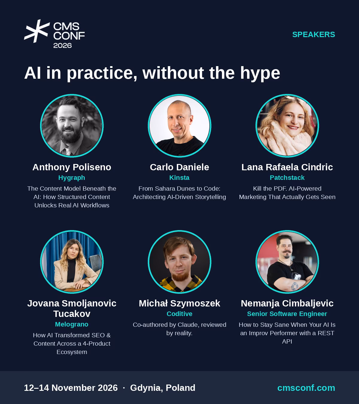 Prelegenci CMS Conf 2026 o AI w praktyce