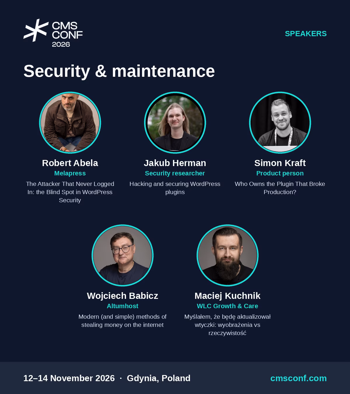 Prelegenci CMS Conf 2026 o bezpieczeństwie i utrzymaniu