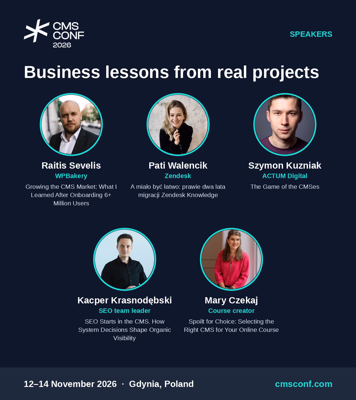 Prelegenci CMS Conf 2026 o lekcjach biznesowych