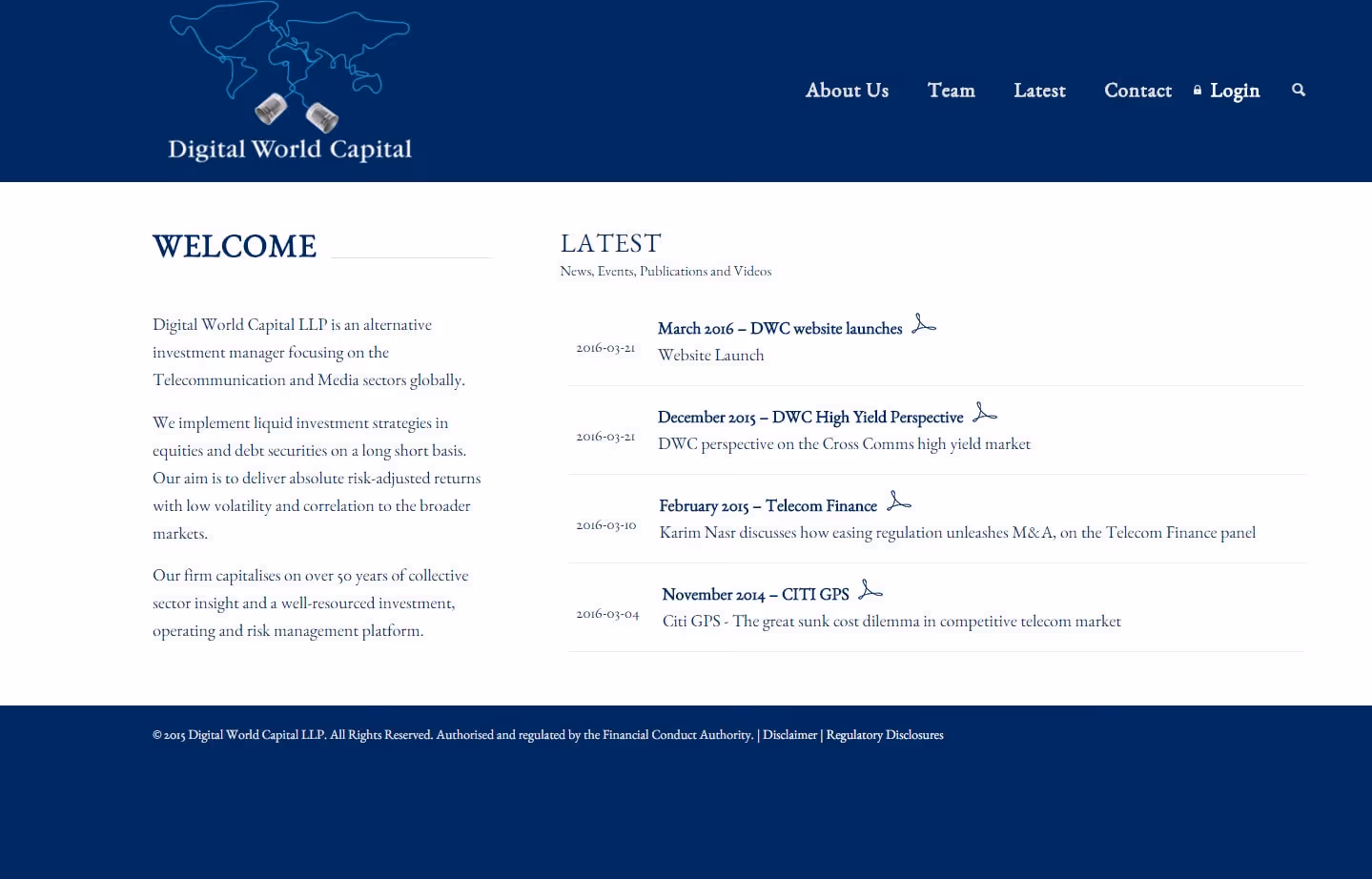 Digital World Capital LLP ist ein alternativer Investmentmanager, der sich auf die Telekommunikations- und Mediensektoren weltweit spezialisiert hat. Das Unt...
