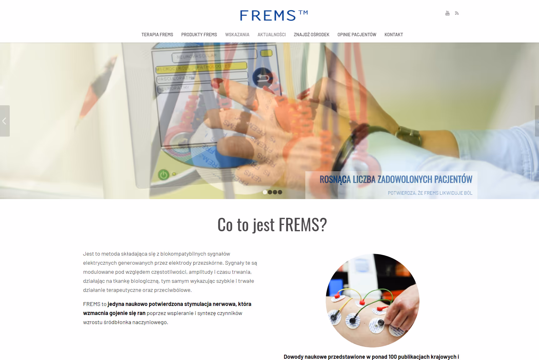 Die Webseite frems.pl ist eine moderne Online-Plattform, die das Angebot eines Herstellers und Distributors von Medizingeräten präsentiert, der sich auf FREM...