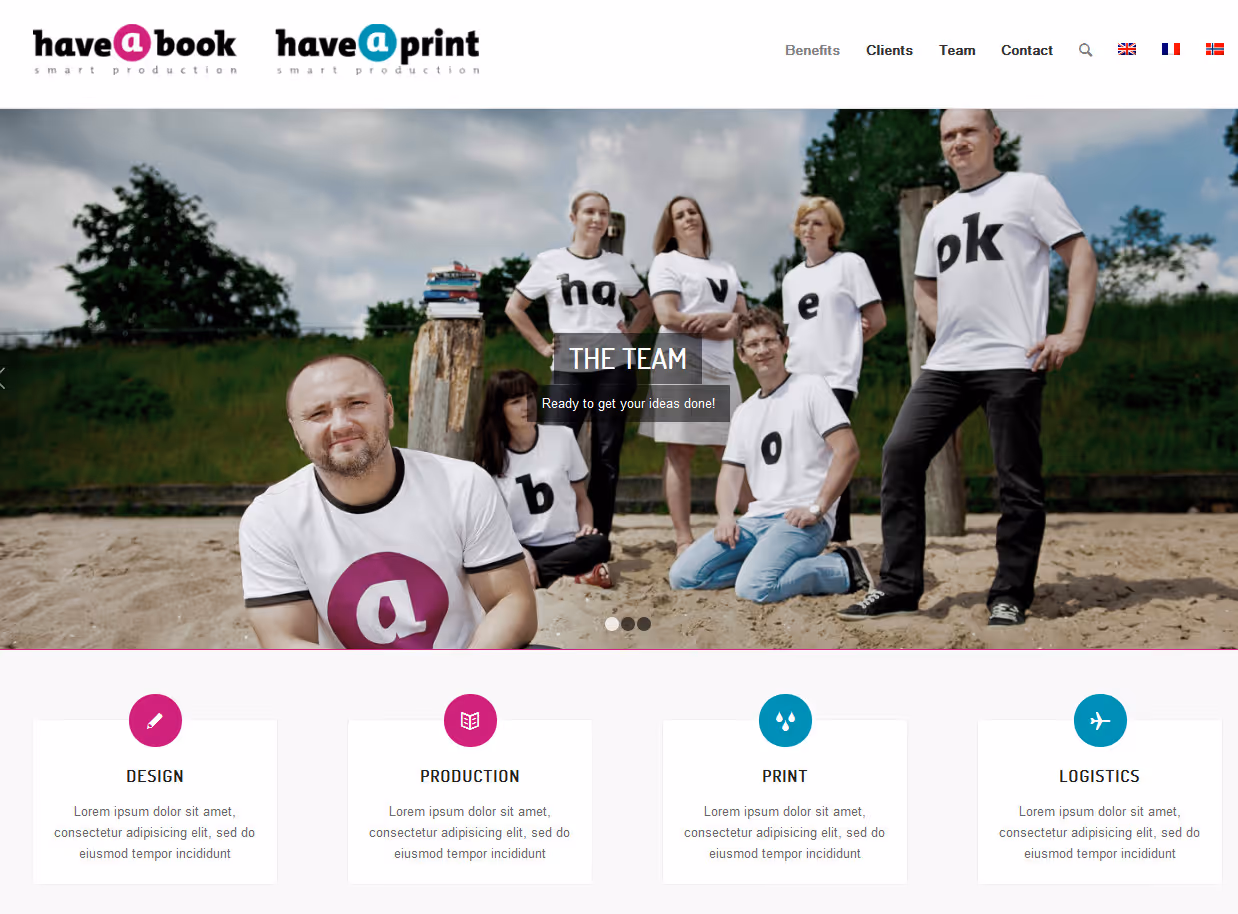haveabook.pl ist eine Plattform für einen Verlag und eine Druckerei, die anspruchsvolle Kunden aus skandinavischen Ländern betreut, mit Angebotskatalog, Bestellfluss und mehrsprachiger Inhaltsstruktur.