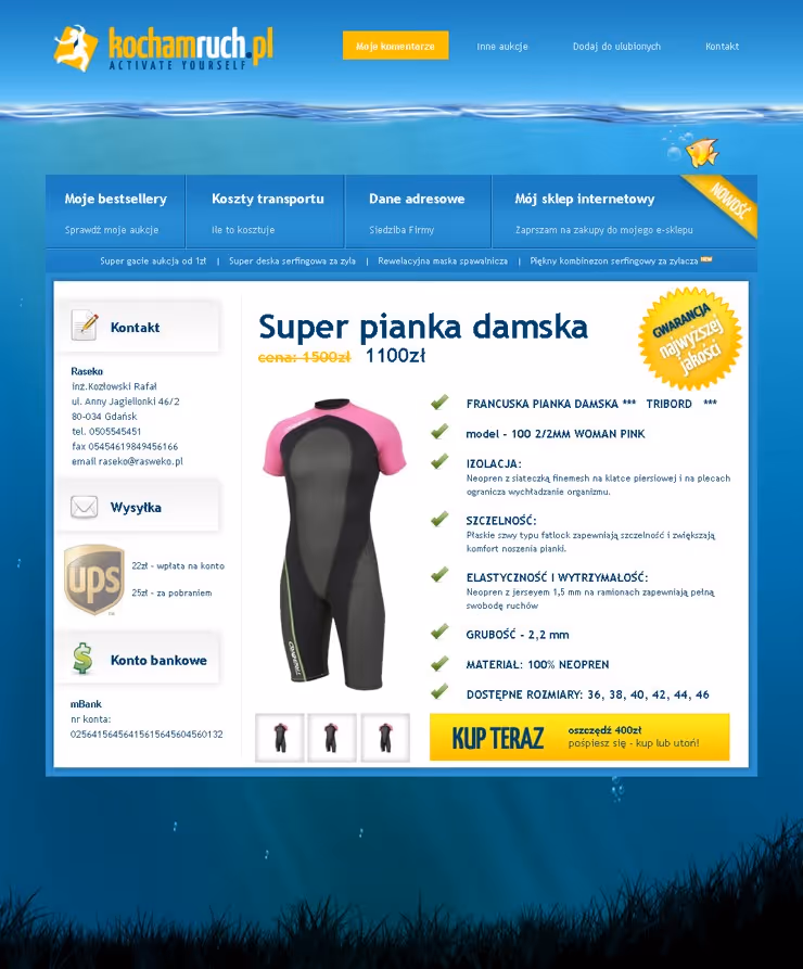 kochamruch.pl ist eine Website für eine Community rund um Bewegung und körperliche Aktivität, mit einfacher Veröffentlichung und stabiler technischer Basis.