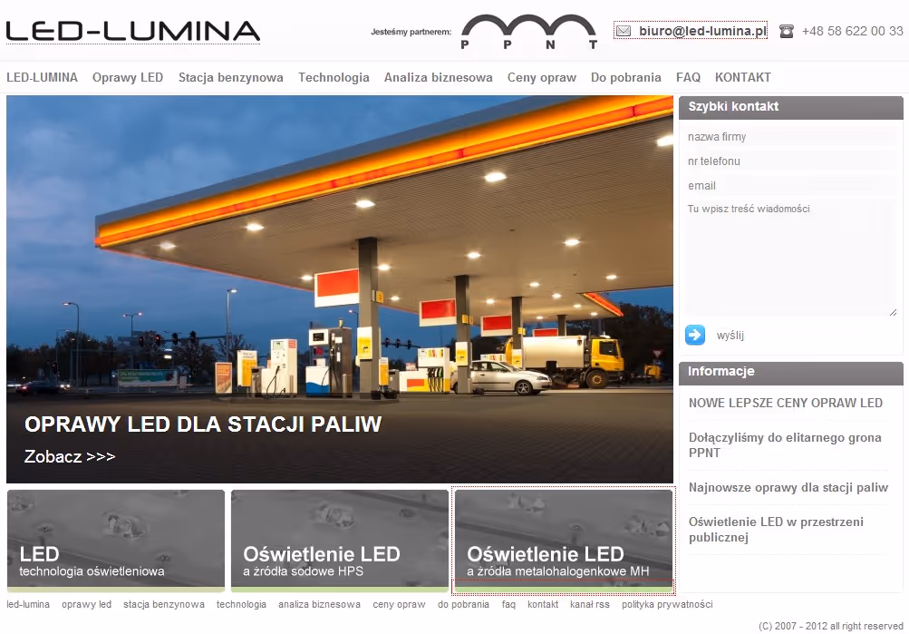led-lumina.pl ist ein professioneller Onlineshop, der ein umfassendes Angebot an innovativen LED-Lösungen für Privat- und Geschäftskunden präsentiert. Die Pl...