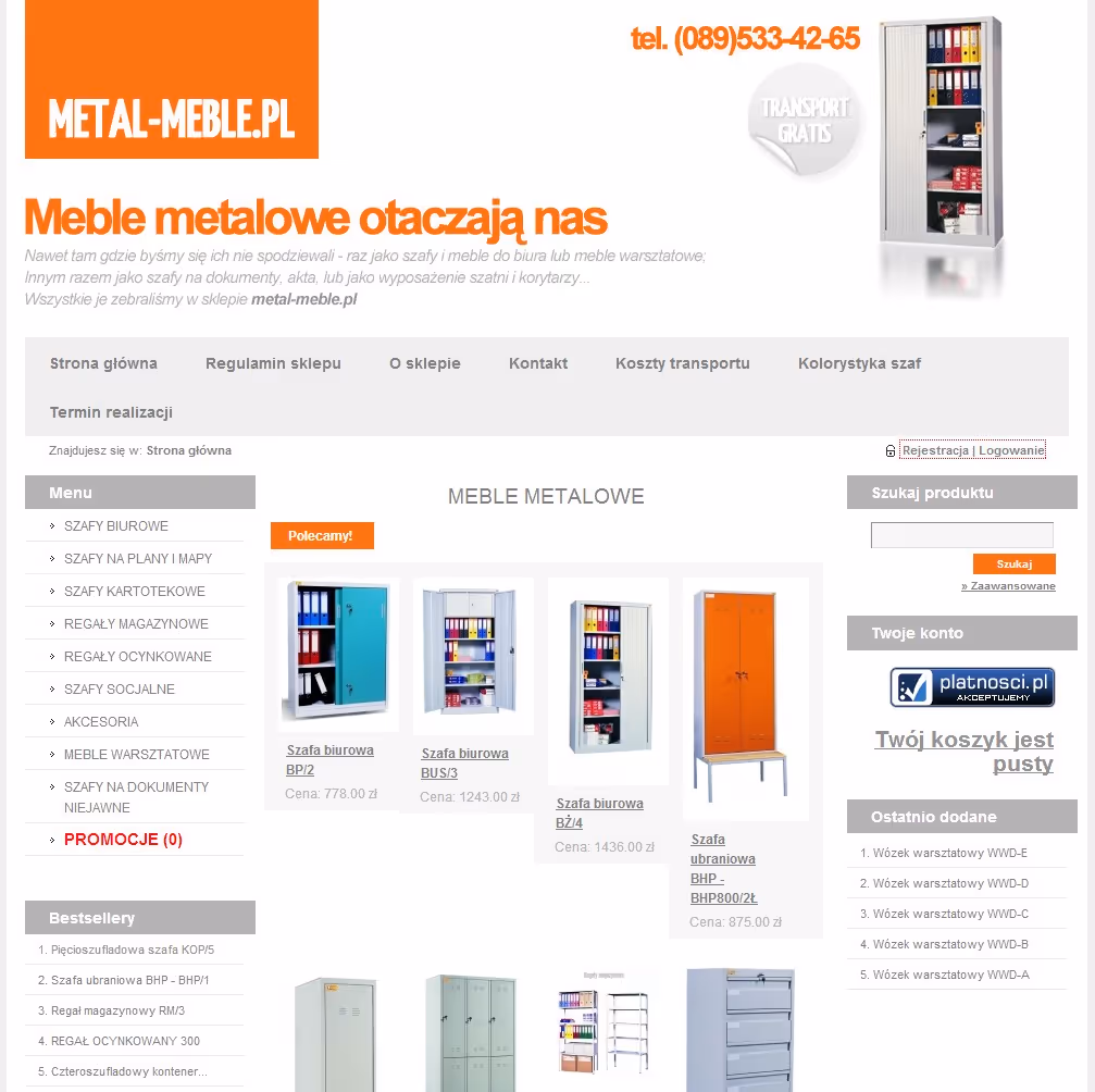 metal-meble.pl ist eine WordPress-Website für ein Unternehmen für Metallmöbel und Konstruktionen, mit klarem Katalog, kurzem Kontaktweg und einfacher Verwaltung.