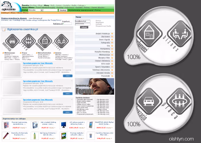 Ogloszenia.osemka.pl war ein Anzeigenportal, das als Subdomain der sozialen Plattform Osemka.pl fungierte und 2006-2007 entwickelt wurde. Ziel war es, den Nu...
