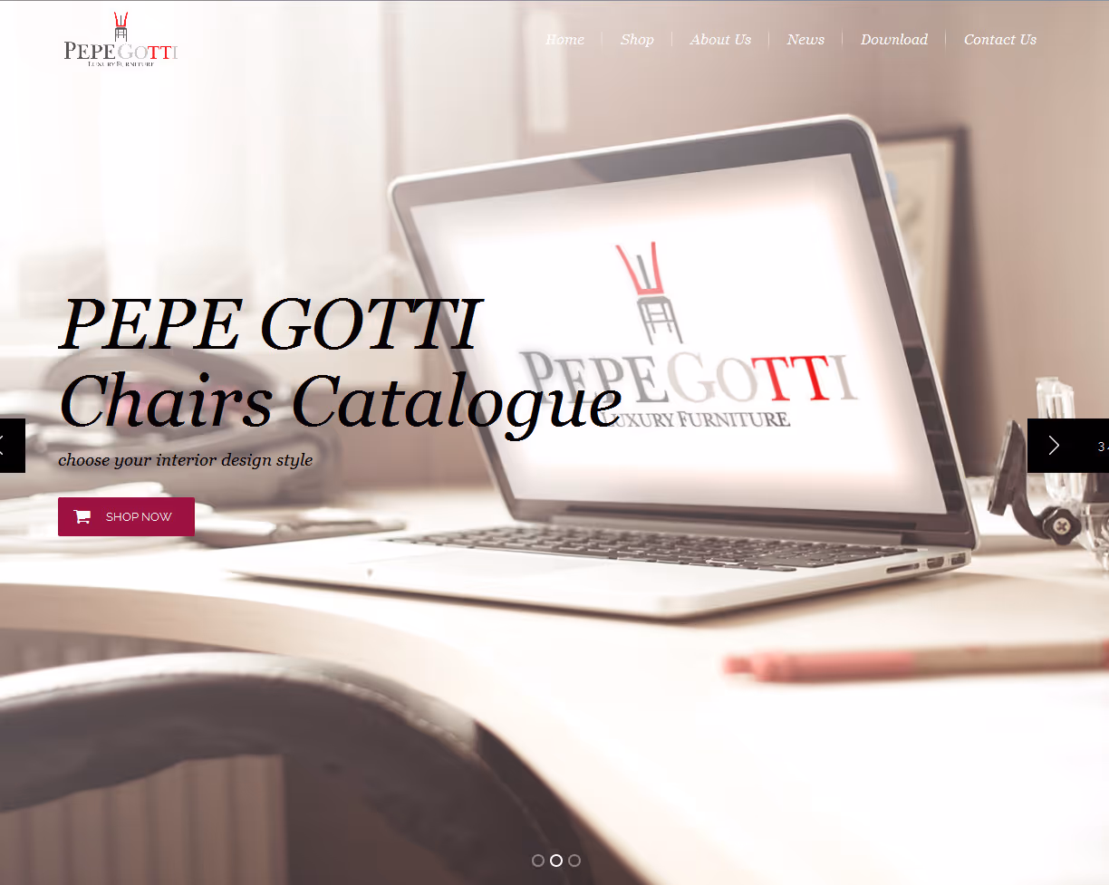 Die Website pepegotti.com ist eine moderne Plattform, die sich dem Vertrieb von Möbeln widmet und ein klares, ansprechendes Design mit fortschrittlichen Funk...