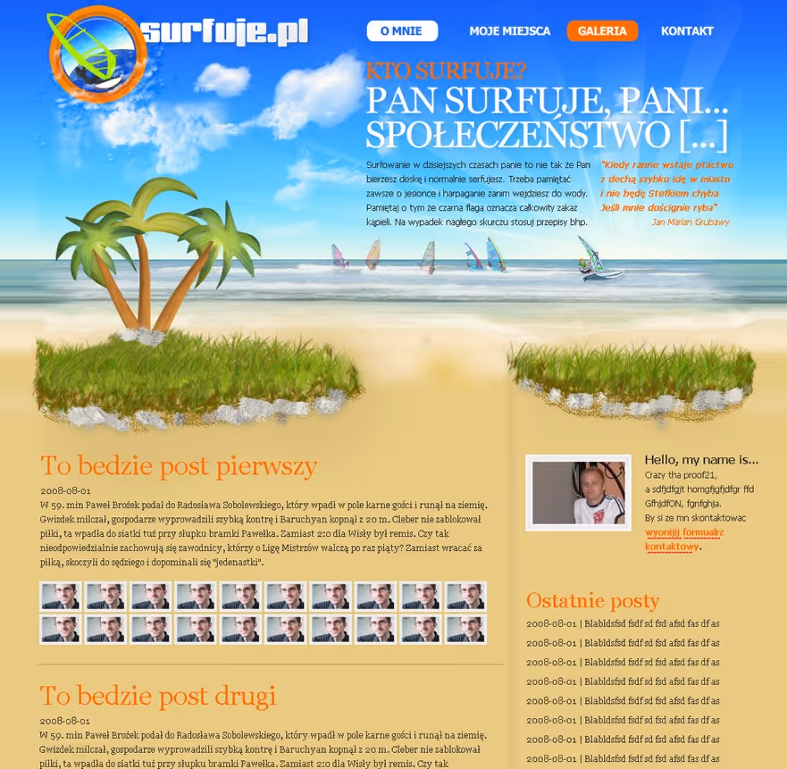 surfuje.pl ist eine Website für Surfer und Wassersportinteressierte, mit klaren Inhalten, einfacher Veröffentlichung und stabilem Betrieb.