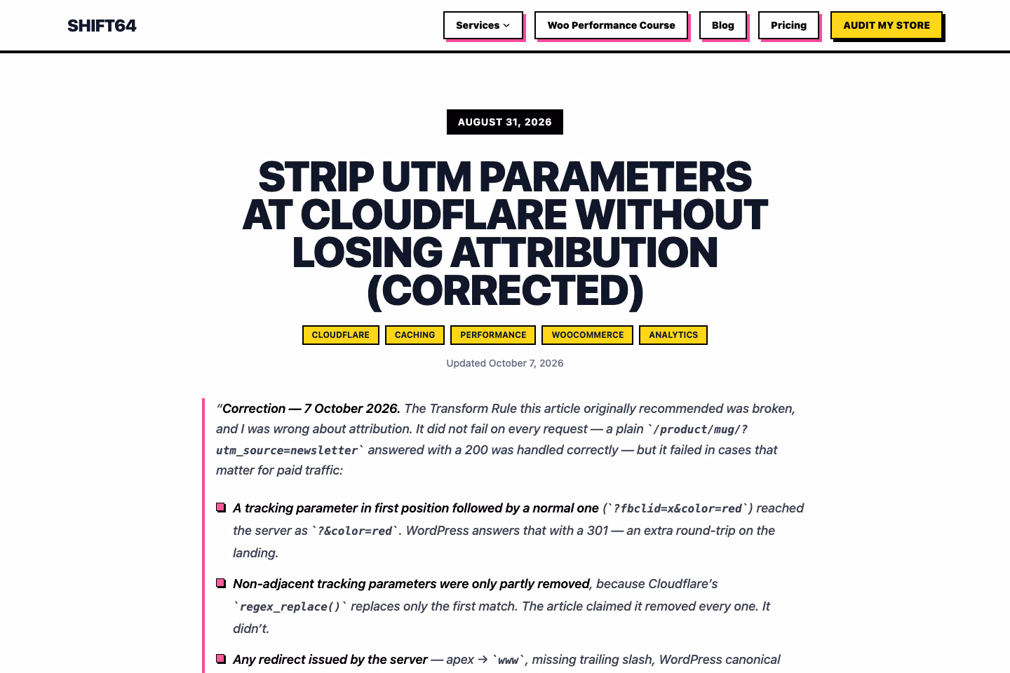 UTM-Parameter und gclid verschwanden nach unserer 301-Weiterleitung