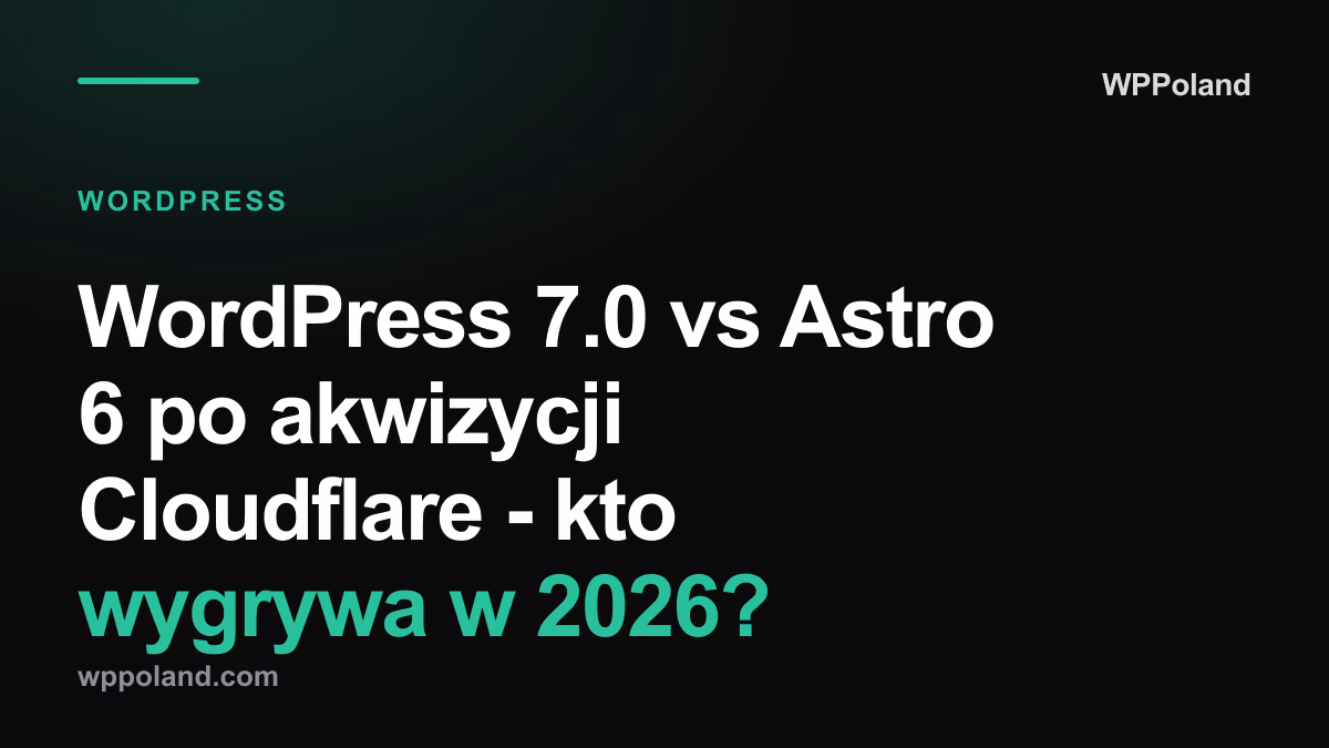 WordPress 7.0 vs Astro 7 na Cloudflare - kto wygrywa w 2026?