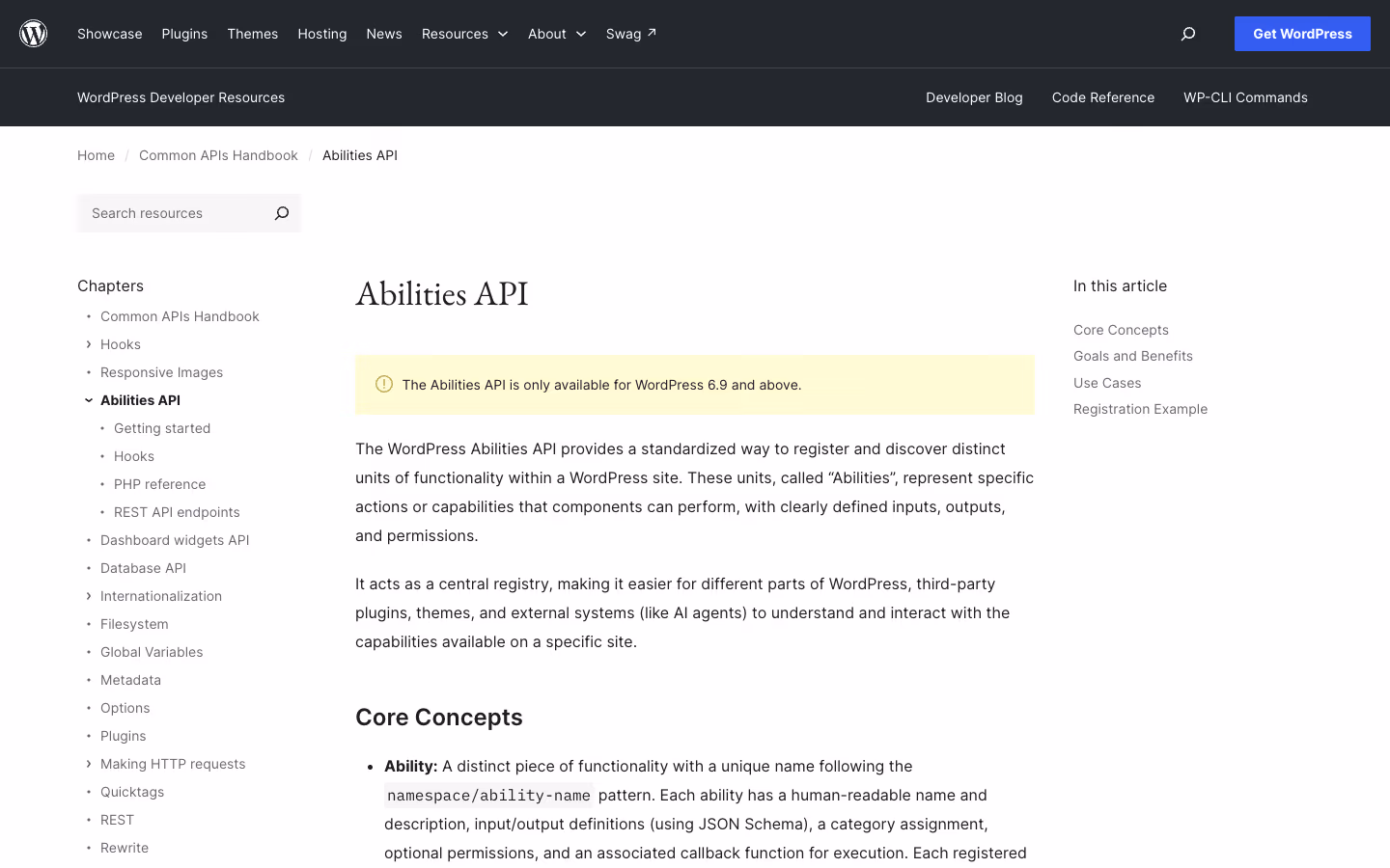 WordPress Abilities API