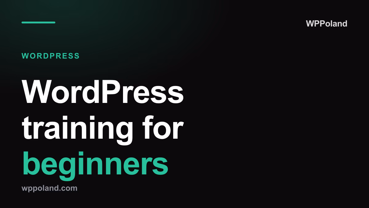 WordPress training for beginners