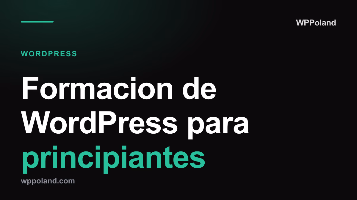 Formacion de WordPress para principiantes