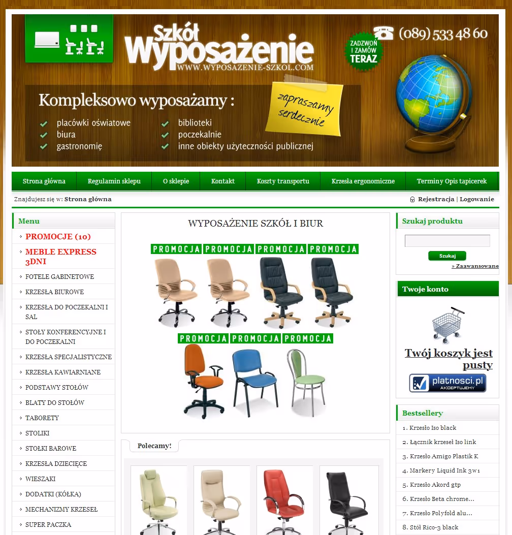 Die Website wyposazenie-szkol.com wurde entworfen, um das umfassende Angebot an Schulausstattung vorzustellen. Das Hauptziel der Seite ist es, ein breites Sp...